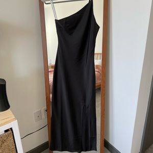 One Shoulder Black Dress
